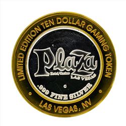 .999 Silver Plaza Hotel and Casino $10 Casino Gaming Token Limited Edition