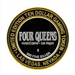 .999 Silver Four Queens Hotel and Casino Las Vegas $10 Casino Gaming Token Limit