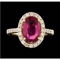 14KT Yellow Gold 4.19ct Ruby and Diamond Ring