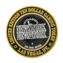 .999 Silver New York New York $10 Casino Gaming Token Limited Edition