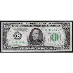 1934 $500 Federal Reserve Note Chicago