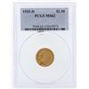Image 1 : 1925-D $2 1/2 Indian Head Quarter Eagle Gold Coin PCGS MS62