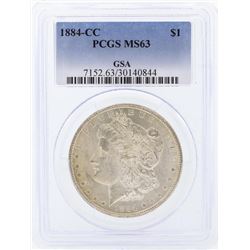 1884-CC $1 Morgan Silver Dollar Coin PCGS GSA MS63