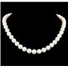 Image 1 : 14KT White Gold 9mm Cultured Freshwater Pearl Necklace