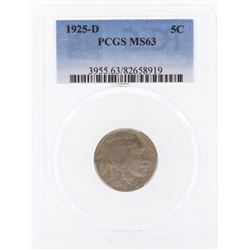 1925-D Buffalo Nickel Coin PCGS MS63