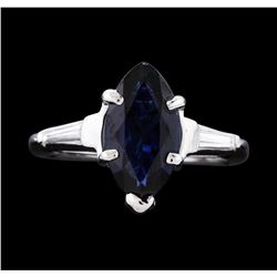 14KT White Gold 2.13ct Blue Sapphire and Diamond Ring