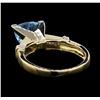 Image 3 : 14KT Yellow Gold 2.00ct Blue Topaz and Diamond Ring