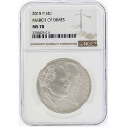 2015-P $1 March of Dimes Coin NGC MS70