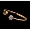 Image 2 : 14KT Rose Gold Green Quartz and Diamond Ring