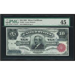 1891 $10 Silver Certificate Tombstone Note PMG Choice Extremely Fine 45