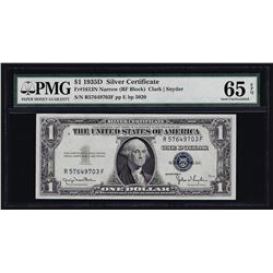 1935D $1 Silver Certificate Note Narrow PMG Gem Uncirculated 65EPQ