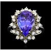 Image 1 : 14KT White Gold 5.16ct Tanzanite and Diamond Ring