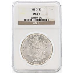 1883-CC $1 Morgan Silver Dollar Coin NGC MS64