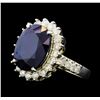 Image 2 : 14KT White Gold 8.94ct Sapphire and Diamond Ring
