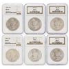 Image 1 : Lot of (6) $1 Morgan Silver Dollar Coins NGC MS63
