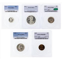 1937 (5) Coin Proof Set PCGS Graded