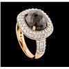 Image 4 : 14KT Rose Gold 4.48ctw Brown Diamond Ring