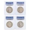 Image 1 : Set of (4) $1 Morgan Silver Dollar Coins PCGS MS63