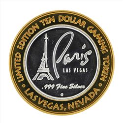 .999 Silver Paris Las Vegas $10 Casino Gaming Token Limited Edition