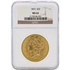 Image 1 : 1893 $20 Liberty Head Double Eagle Gold Coin NGC MS62