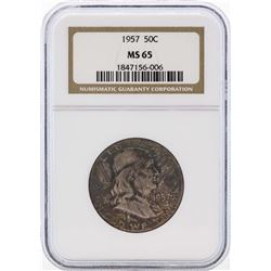 1957 Franklin Silver Half Dollar Coin NGC MS65