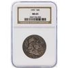 Image 1 : 1957 Franklin Silver Half Dollar Coin NGC MS65