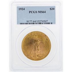 1924 $20 St. Gaudens Double Eagle Gold Coin PCGS MS64