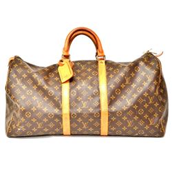 Authentic Vintage Louis Vuitton 60cm Keepall Brown Monogram Gold Hardware