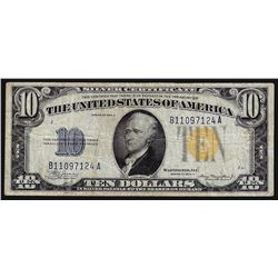 1934A $10 Silver Certificate WWII Emergency North Africa Note