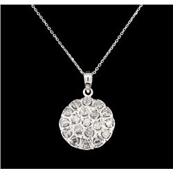 14KT White Gold 1.00ctw Diamond Pendant with Chain