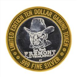 .999 Silver Fremont Las Vegas $10 Casino Gaming Token Limited Edition