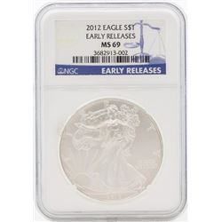 2012 $1 American Silver Eagle Coin NGC MS69 Early Releases