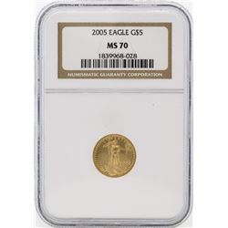 2005 $5 American Gold Eagle Coin NGC MS70