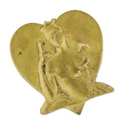 Circa 1950 Queen of Hearts Medal Cast Bronze