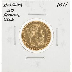 1877 Belgium 20 Francs Gold Coin