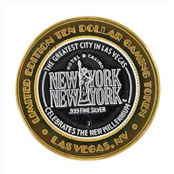 .999 Silver New York New York $10 Casino Gaming Token Limited Edition