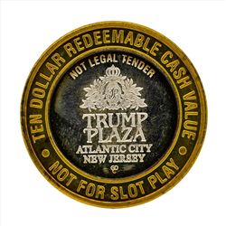 .999 Silver Trump Plaza $10 Casino Gaming Token Limited Edition