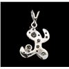 Image 2 : 14KT White Gold 0.80ctw Diamond Pendant