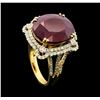 Image 4 : 14KT Yellow Gold 16.70ct Ruby and Diamond Ring