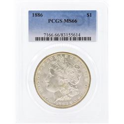 1886 $1 Morgan Silver Dollar Coin PCGS MS66
