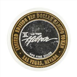 .999 Silver Las Vegas Hilton $10 Casino Gaming Token Limited Edition
