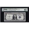 Image 1 : 1935D $1 Silver Certificate Note Narrow PMG Gem Uncirculated 65EPQ