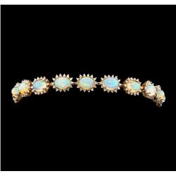 14KT Rose Gold 8.41ctw Opal and Diamond Bracelet