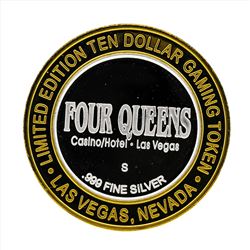 .999 Silver Four Queens Hotel and Casino Las Vegas $10 Casino Gaming Token Limit
