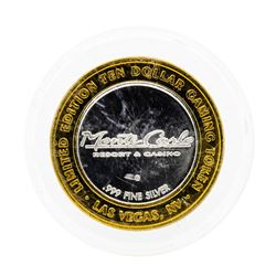 .999 Silver Monte Carlo Resort Casino Las Vegas $10 Casino Gaming Token Limited