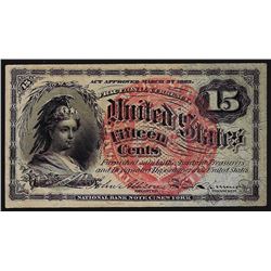 1863 Fifteen Cents Fourth Issue Fractional Note