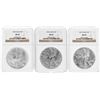 Image 1 : Set of 1995-1997 $1 American Silver Eagle Coins NGC MS69
