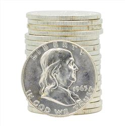 Roll of (20) 1963-D Brilliant Uncirculated Franklin Half Dollar Silver Coins