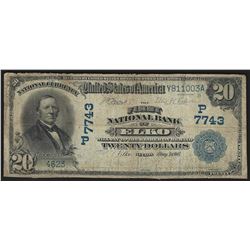 1902 $20 The First National Bank of Elko Nevada National Currency Note