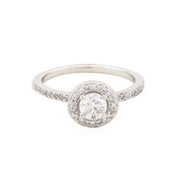 14KT White Gold 0.61ctw Round Diamond Engagement Ring